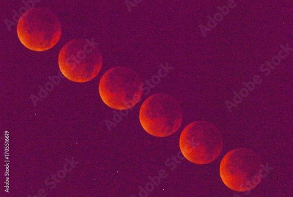 Obraz 満月と皆既月食(2025.9.8撮影)