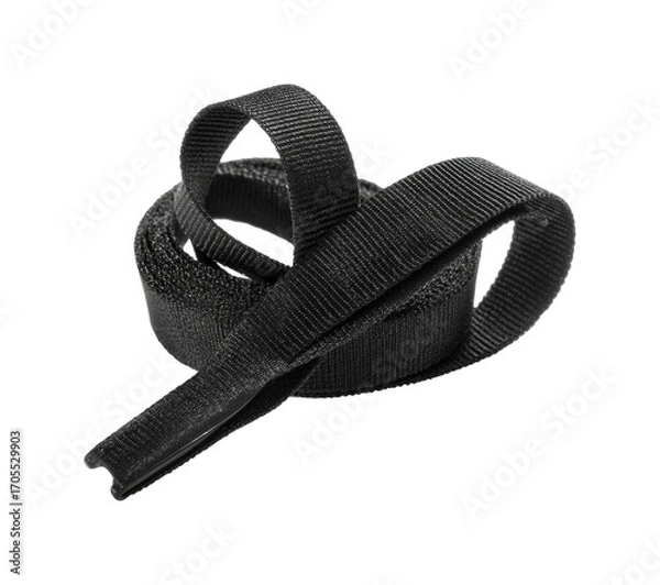 Fototapeta Lacing black ribbon for craft projects at home creative workspace diy, isolated on transparent background, png