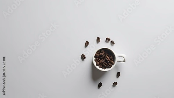 Obraz close up of coffee beans in a cup