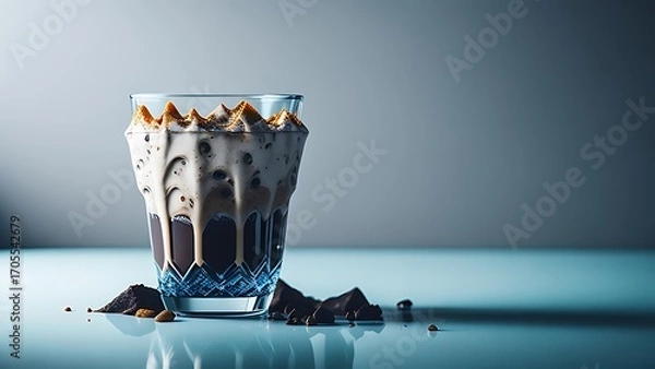 Obraz A glass of Cold coffee with chocolate and ice cream in it 