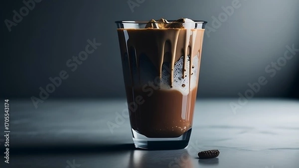 Obraz A glass of Cold coffee with chocolate and ice cream in it 