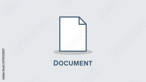 Fototapeta Document icon symbolizes paper, file, record, and information represents business, education, and communication