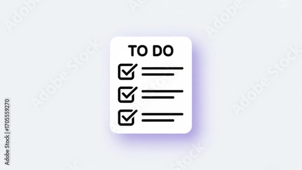 Fototapeta To do list with check marks, representing task completion, organization, and productivity in a clean and modern design