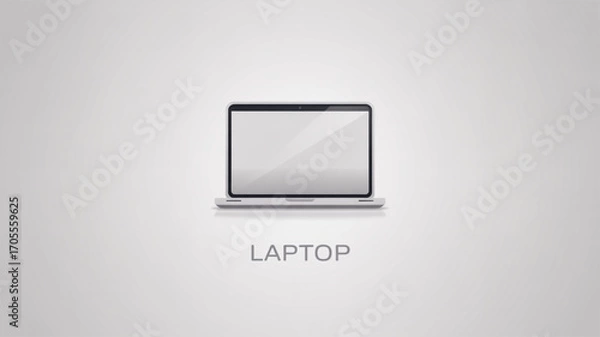 Fototapeta Laptop simple and clean design for technology, business, and online communication concepts