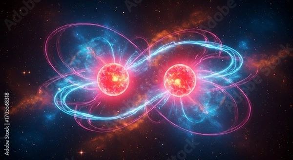 Obraz Energetic Particles Collide: Quantum Interaction in Space