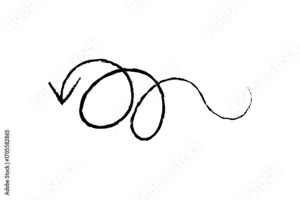 Fototapeta Hand Drawn Swirl Arrow Sketch Element