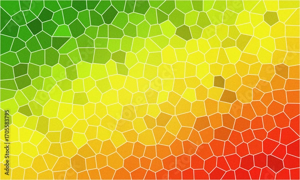 Fototapeta Vibrant mosaic pattern seamlessly blending green yellow and red hues creating abstract background texture