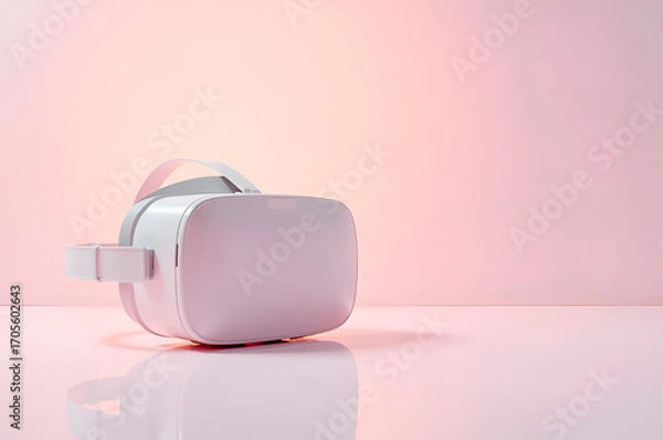 Fototapeta Modern VR Headset on Reflective Surface - Technology and Innovat