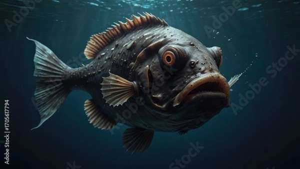 Obraz Underwater monstrous fish