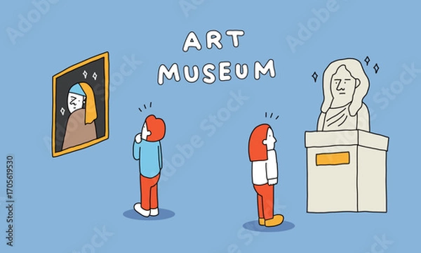 Obraz 美術館でアート作品を鑑賞する人々