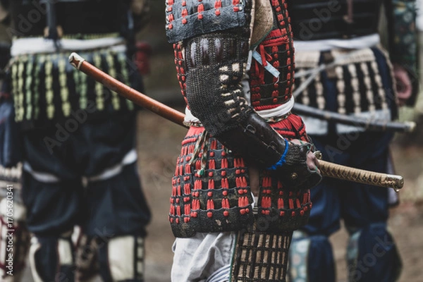 Obraz 太刀を履いた鎧武者