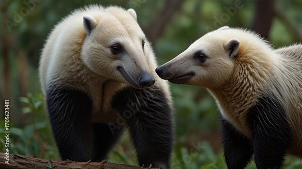 Obraz Two anteaters interact