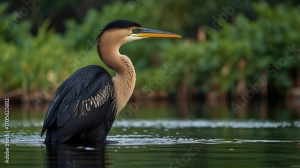 Obraz Heron wading in shallows