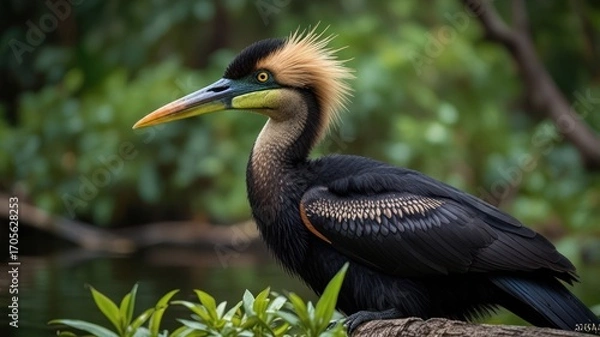 Obraz Bird portrait, lush background