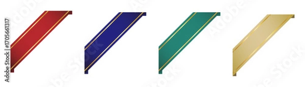 Obraz 高級感のあるコーナーリボンのベクター素材セット