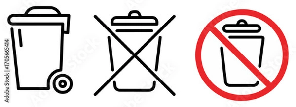 Fototapeta waste bin icon no trash vector