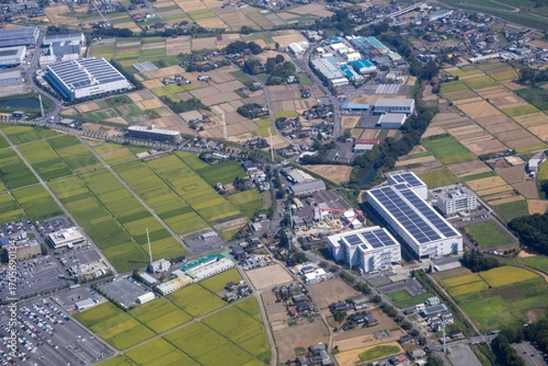 Obraz 埼玉県川越市鴨田付近を空撮