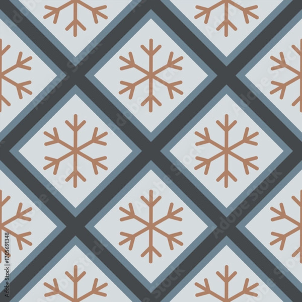 Obraz Elegant snowflakes forming a seamless pattern, perfect for seasonal designs