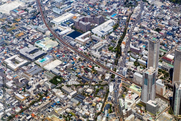 Obraz 川崎市中原区役所付近を空撮