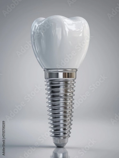 Obraz A highly detailed, realistic dental implant on a clean white background. 1