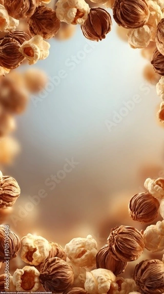 Obraz An aesthetic poster with a caramel popcorn. 4