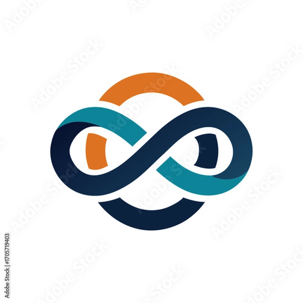 Fototapeta Interlocking infinity symbol with circular elements