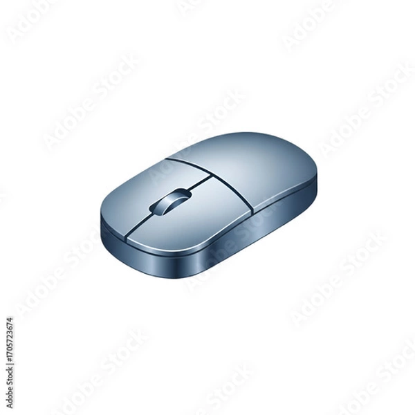 Obraz A modern wireless computer mouse isolated on transparent background