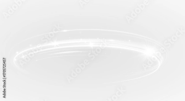 Fototapeta Light white Twirl. Curve light effect of white line. Glowing white spiral. The effect of high-speed abstract lines. Rotating shiny rings.	