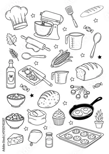 Obraz Culinary sticker set