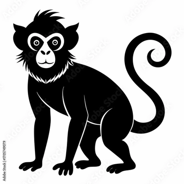 Fototapeta Monkey black silhouette