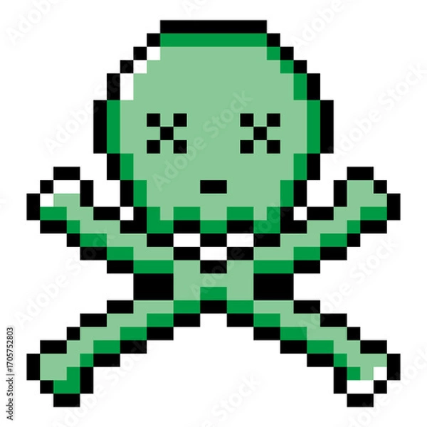 Fototapeta Pixel art item skull and cross bones (7)