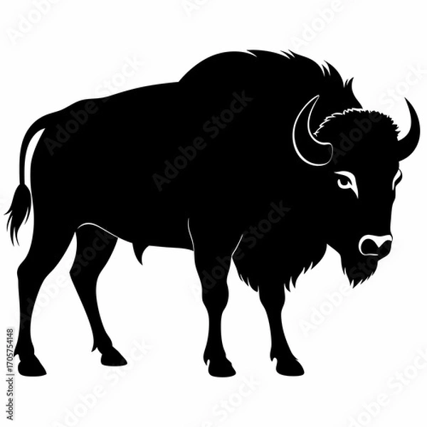 Fototapeta Simple Bison Silhouette