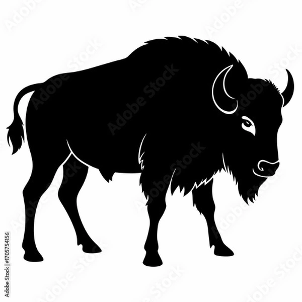 Fototapeta Simple Bison Silhouette
