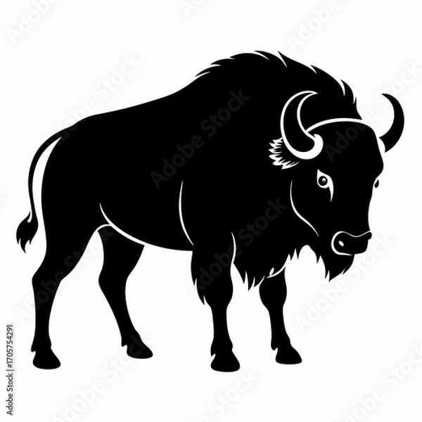 Fototapeta Simple Bison Silhouette