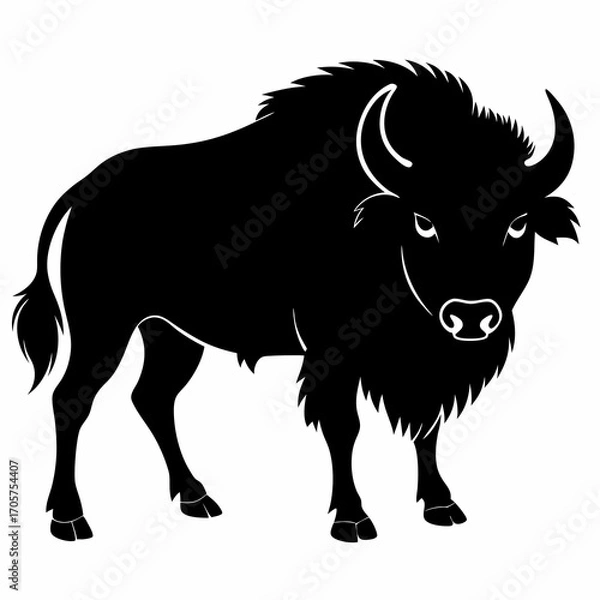 Fototapeta Simple Bison Silhouette