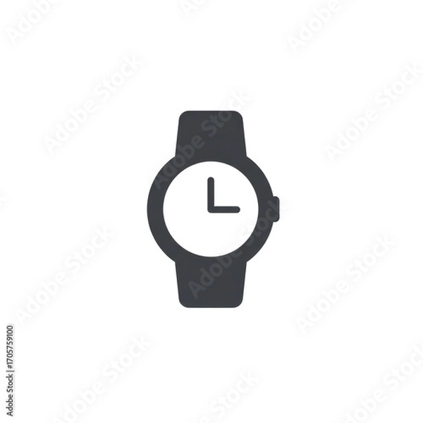 Fototapeta Simple wristwatch icon design isolated on transparent background