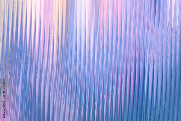 Fototapeta A shimmering, abstract background with vertical wavy lines in shades of pastel blue, pink, and yellow, creating a sense of gentle movement and ethereal beauty