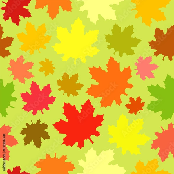 Fototapeta Autumnal seamless pattern. Wrapping paper design. Multicolor concept. Autumn event gift box design