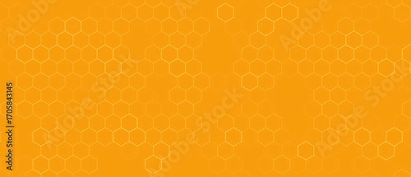 Fototapeta Yellow Hexagon Background . Abstract Honeycomb Pattern Design for web, wallpaper, app or print