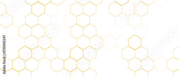 Fototapeta Yellow Hexagon Background . Abstract Honeycomb Pattern Design for web, wallpaper, app or print