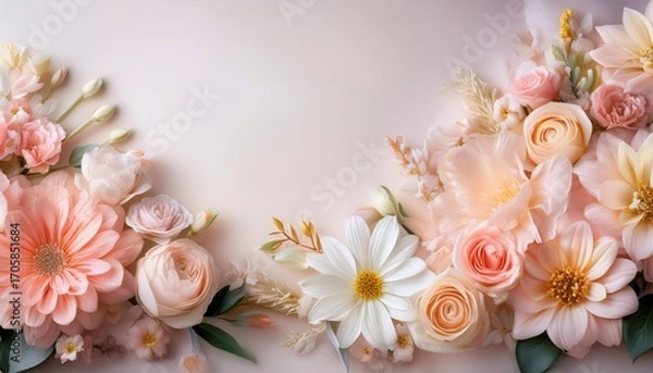 Fototapeta Elegant Floral Arrangement With Soft Colors For Background Design