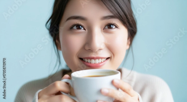 Fototapeta コーヒーを飲む女性