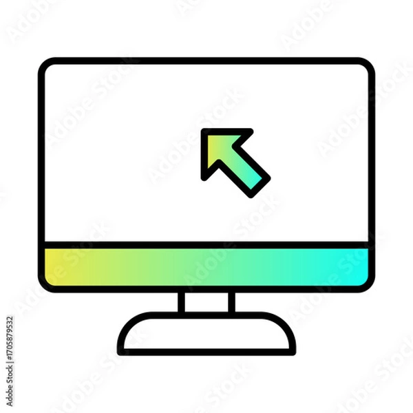 Fototapeta Computer Monitor Desktop Screen Technology Vector Icon with Editable Stroke