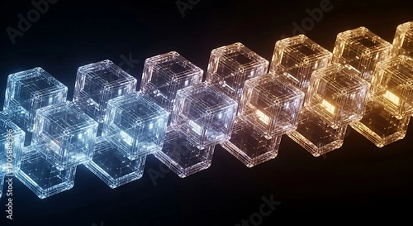 Obraz Abstract Cubes on Black Background