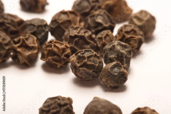Obraz Black pepper  isolated on white background