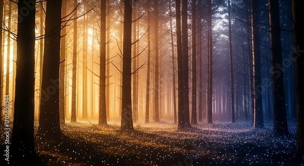 Obraz Forest Trees Sunlight Mystery