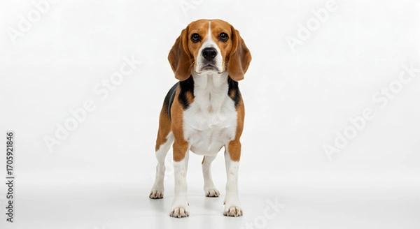Fototapeta Beagle on White – Breed Showcase with Clean Minimalist Contrast