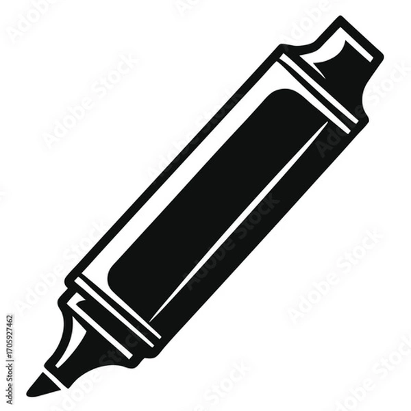 Obraz Black marker icon shows office tool used to highlight important text effectively