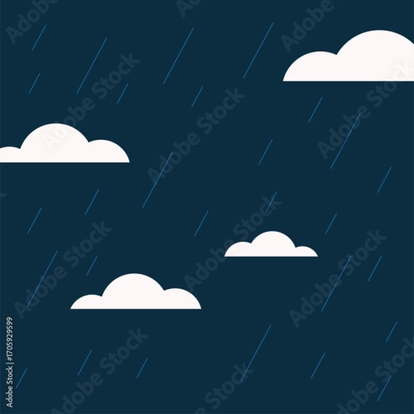 Fototapeta Cartoon Clouds Vector Illustration – Cute and Fluffy Sky Elements