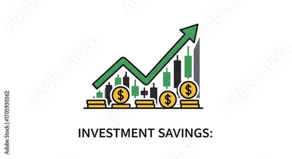 Obraz Investment growth chart with coins
